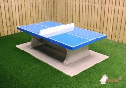 Masa de ping-pong din beton albastra