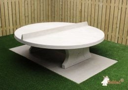 Masa rotunda de ping-pong din beton natural
